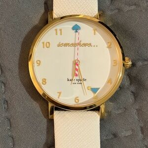 Kate Spade Gold and Cream Watch with Playful Dial